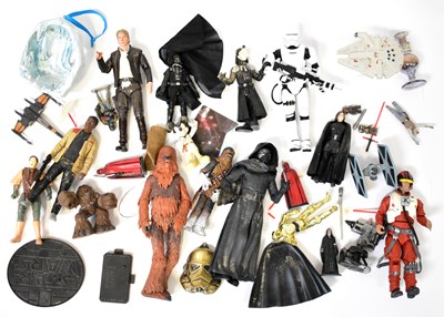 Lot 460 - STAR WARS; a collection of figures, spaceships...