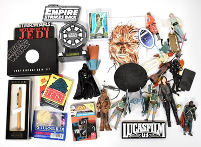 Lot 458 - STAR WARS; a collection of action figures and...