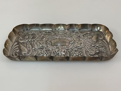 Lot 618 - A hallmarked silver pin dish of rectangular...