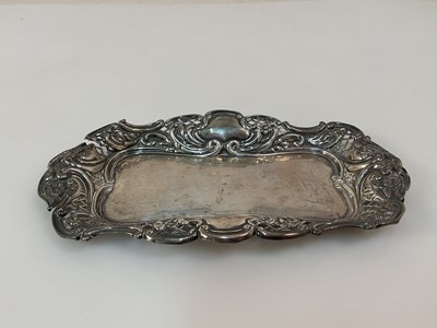 Lot 619 - A Victorian hallmarked silver rectangular dish,...