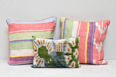 Lot 4 - YASTIK; a multicoloured cushion, and two...