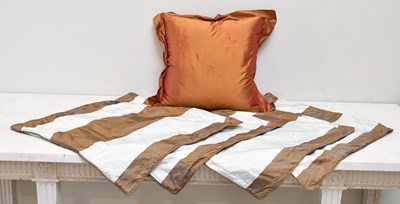 Lot 37 - A silk brown cushion and cushion cover (2)