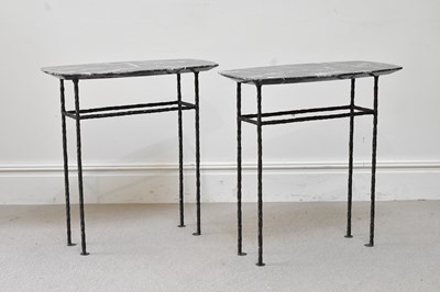 Lot 51 - A pair of contemporary Italian wrought iron...