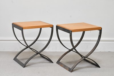 Lot 49 - NICOLAS AUBAGNAC; a pair of oak and iron...