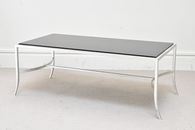 Lot 78 - A contemporary steel framed rectangular coffee...