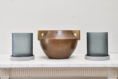Lot 124 - A large copper and brass planter formed as a...