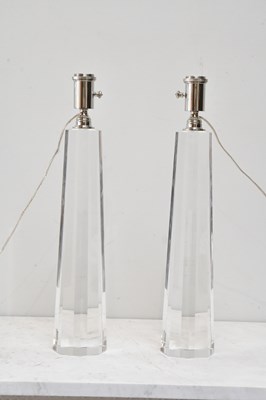Lot 84 - A pair of contemporary glass conical table...
