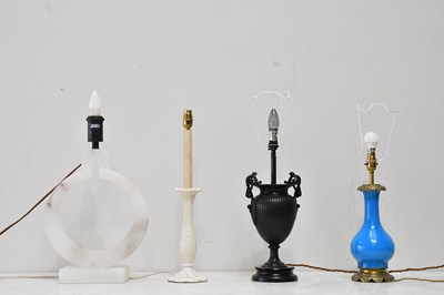 Lot 85 - Four contemporary table lamps comprising a...