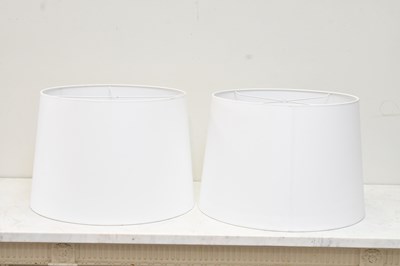 Lot 105 - Two large contemporary white lamp shades of...