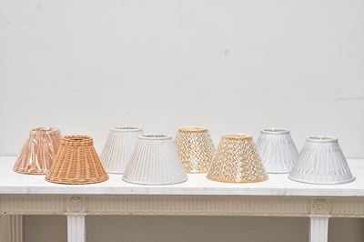 Lot 104 - Eight contemporary small sized conical lamp...