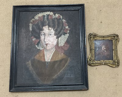 Lot 427 - UNATTRIBUTED; oil on canvas, portrait of a...