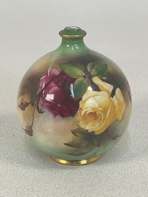 Lot 306 - ROYAL WORCESTER; a spherical bud vase...