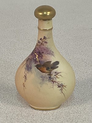 Lot 307 - ROYAL WORCESTER; a blush ivory bottle with...