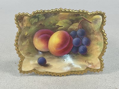 Lot 256 - ROYAL WORCESTER; a rectangular dish decorated...
