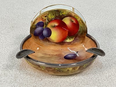 Lot 304 - ROYAL WORCESTER; a handpainted ashtray and...