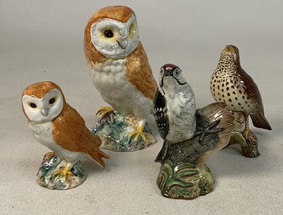 Lot 352 - BESWICK; four bird figures comprising an barn...