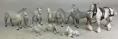 Lot 329 - BESWICK; a collection of ten grey horse...