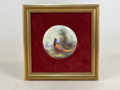 Lot 270 - ROYAL WORCESTER; handpainted plaque, common...