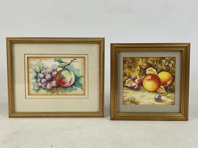 Lot 422 - ROYAL WORCESTER; two watercolours by G Hundley...
