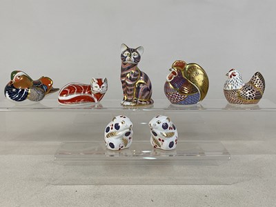 Lot 259 - ROYAL CROWN DERBY; seven various paperweights...