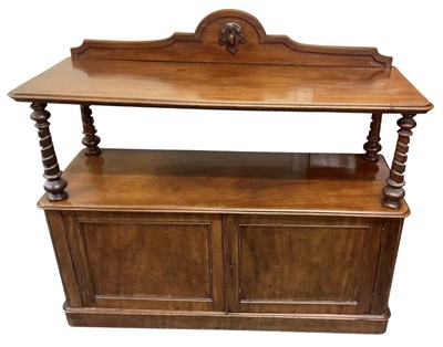 Lot 65 - A late Victorian mahogany two tiered buffet,...
