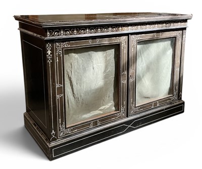 Lot 40 - A late 19th century ebony and bone inlaid...