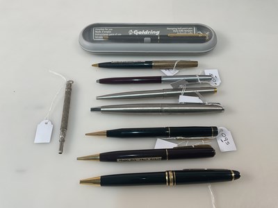 Lot 119 - A collection of nine propelling pencils and...