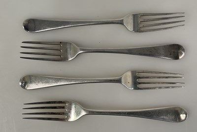 Lot 584 - SOLOMON HOUGHAM; four George III hallmarked...