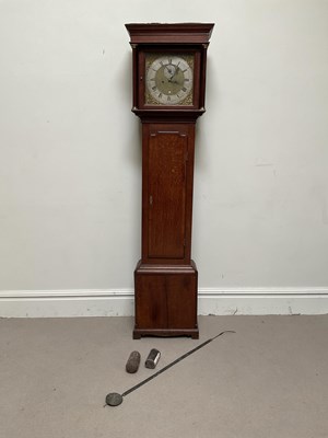 Lot 312 - A George III oak cased eight day longcase...