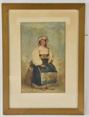 Lot 290 - A 19th century watercolour portrait of a...