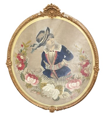 Lot 212 - An early 19th century Regency silk embroidered...