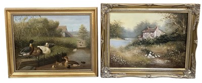 Lot 286 - UNATTRIBUTED; a modern oil on canvas, rural...