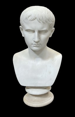 Lot 659 - A carved white marble portrait bust of Julius...
