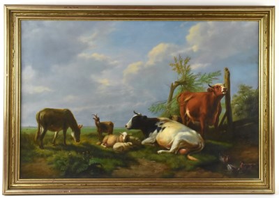 Lot 288 - UNATTRIBUTED; a modern oil on canvas, rural...