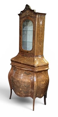 Lot 38 - A reproduction Italian marquetry inlaid walnut...