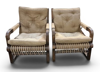 Lot 7 - RALPH LAUREN; a pair of modern stained pine...