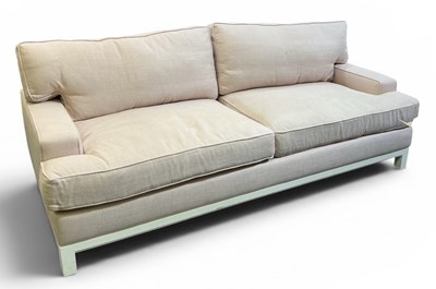 Lot 8 - A large modern contemporary pink upholstered...