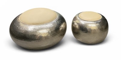 Lot 28 - A modern contemporary hammered chromed...