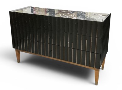 Lot 30 - A modern contemporary ebonised black marble...