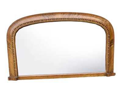 Lot 28 - A Victorian inlaid walnut overmantel with...