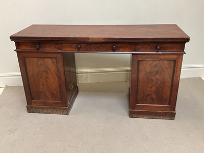 Lot 170 - A Victorian mahogany pedestal sideboard with...