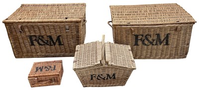 Lot 29 - FORTNUM & MASON; two large wicker hamper...