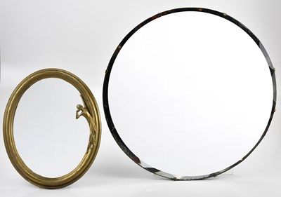 Lot 20 - An Art Deco style circular wall mirror,...