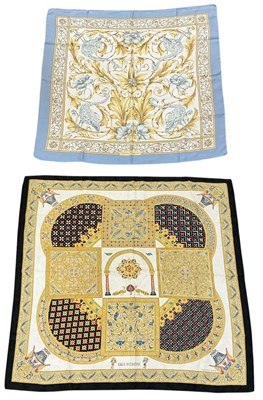 Lot 454 - HERMÈS; a 'Ciels Byzantins' silk scarf, 90 x...