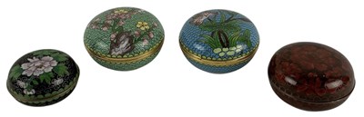 Lot 1037 - Four modern Chinese gilt metal cloisonné...