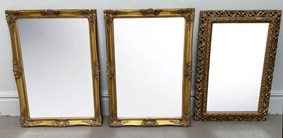 Lot 22 - A group of three gilt framed rectangular wall...