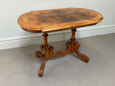 Lot 143 - A Victorian figured walnut hall or side table,...