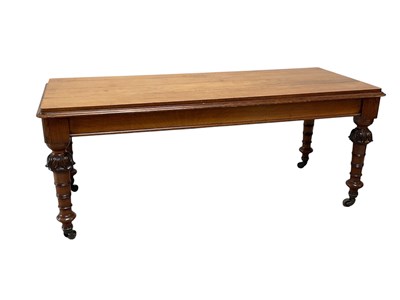 Lot 46 - A large Victorian oak hall/serving table, the...
