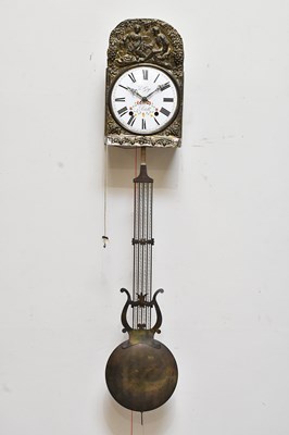 Lot 376 - L S GAYE; a French Comtoise wall clock, the...