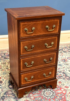 Lot 1725 - A reproduction four drawer chest, width 43cm,...